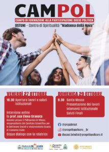 Ostuni, al via ‘#CAMPOL – Scuola di formazione alla partecipazione socio-politica’ presso il Centro di Spiritualità ‘Madonna della Nova’