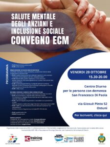 Ostuni, venerdì 20 ottobre 2023 un convegno su ‘Salute mentale degli anziani e inclusione sociale’