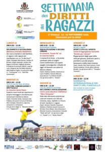 Brindisi, dal 13 al 20 novembre 2023 al via la Settimana dei Diritti dei Ragazzi ‘Insieme per la pace’