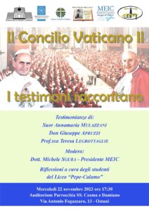 Ostuni, mercoledì 22 novembre incontro ‘Il Concilio Vaticano II: i testimoni raccontano’ presso il Santuario SS. Cosma e Damiano