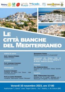 Ostuni, venerdì 10 novembre 2023 l’incontro dal titolo ‘Le città bianche del Mediterraneo’