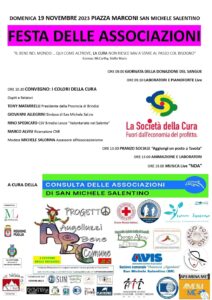 San Michele Salentino, domenica 19 dicembre la prima ‘Festa delle Associazioni’