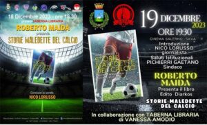 Latiano, da lunedì 18 dicembre Roberto Maida torna in Puglia con la sua opera ‘Storie maledette del calcio’ per tre appuntamenti coordinati dalla Taberna Libraria