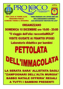 Torre Santa Susanna, domenica 10 dicembre l’itinerario ‘Il viaggio dell’olio: raccontiaMOLO’