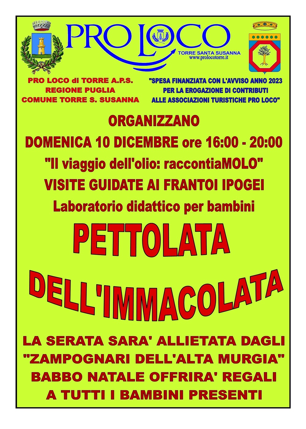 Torre Santa Susanna itinerario "Il viaggio dell'olio: raccontiaMOLO"