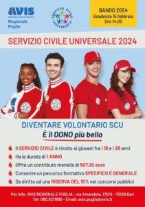 Servizio Civile in Avis Puglia, online il bando