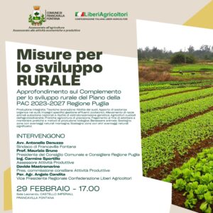 Francavilla Fontana, incontro sulle misure per lo sviluppo rurale