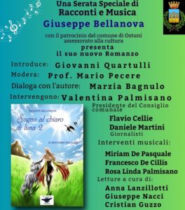 “Ostuni, giovedì 29 febbraio presentazione del libro ‘Sogno al Chiaro di Luna 2’ di Giuseppe Bellanova”