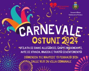 Ostuni, tutto pronto per il ‘Carnevale Ostuni 2024’