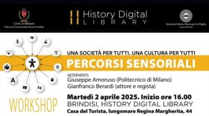Brindisi, il 2 e 3 aprile workshop per percorsi multisensoriali