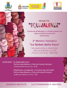 Mesagne, ‘Donne Nobel della Pace’: da marzo la mostra