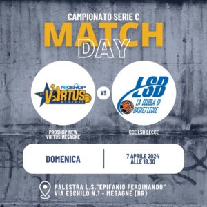 Basket, il 7 aprile sfida tra Proshop Mesagne e LDB Lecce