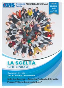 AVIS Puglia, assemblea regionale il 20 aprile a Brindisi