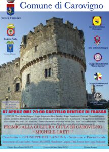 Carovigno, il 7 aprile al Castello il Premio ‘Michele Cretì’