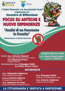 Erchie, il 23 aprile focus su antiche e nuove dipendenze