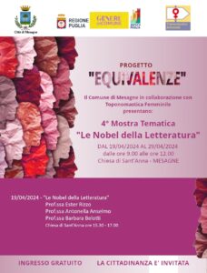Mesagne, la mostra ‘Donne Nobel per la letteratura’