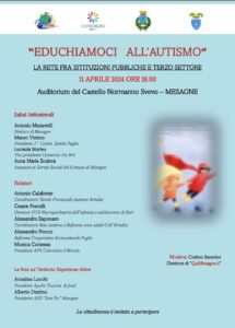 ‘Educhiamoci all’autismo’, l’11 aprile al Castello di Mesagne