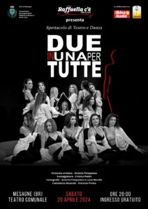 Mesagne, il 20 aprile spettacolo ‘Due in una per tutte’ al Teatro
