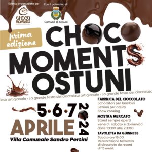 Ostuni, dal 5 al 7 aprile la prima edizione di ‘Chocomoments Ostuni’