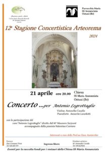 Ostuni, il 21 aprile il ‘Concerto per Antonio Legrottaglie’