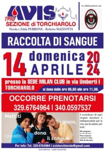 Torchiarolo, il 14 aprile donazione di sangue a cura dell’Avis